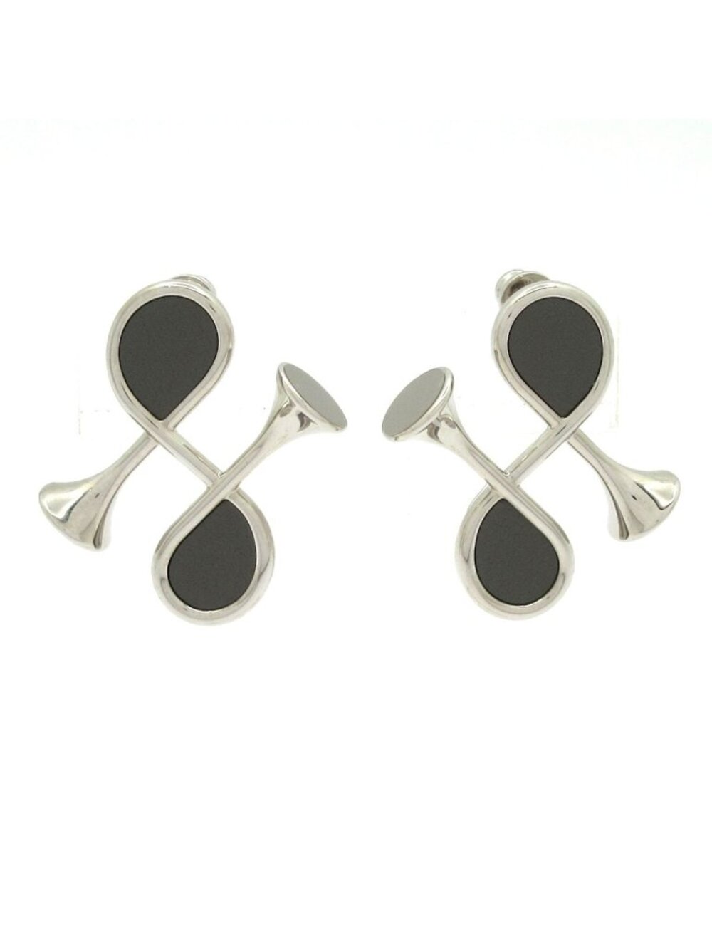 Hermes Earrings Col H Silver